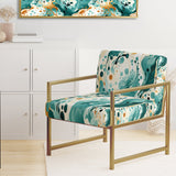 Emerald And Cream Ink Splash - Modern Arm Chair