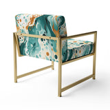 Emerald And Cream Ink Splash - Modern Arm Chair