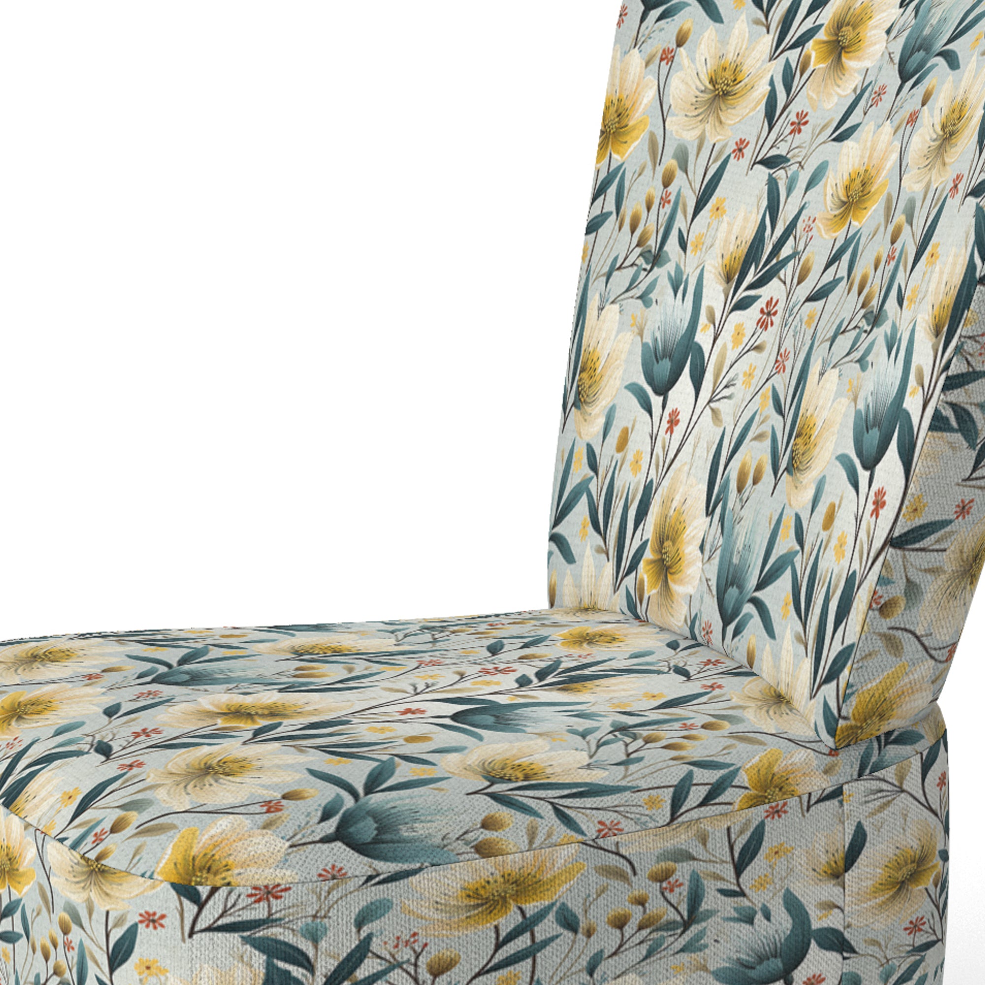 Ethereal Botanicals Peonies Pattern - Cottage Accent Slipper Chair