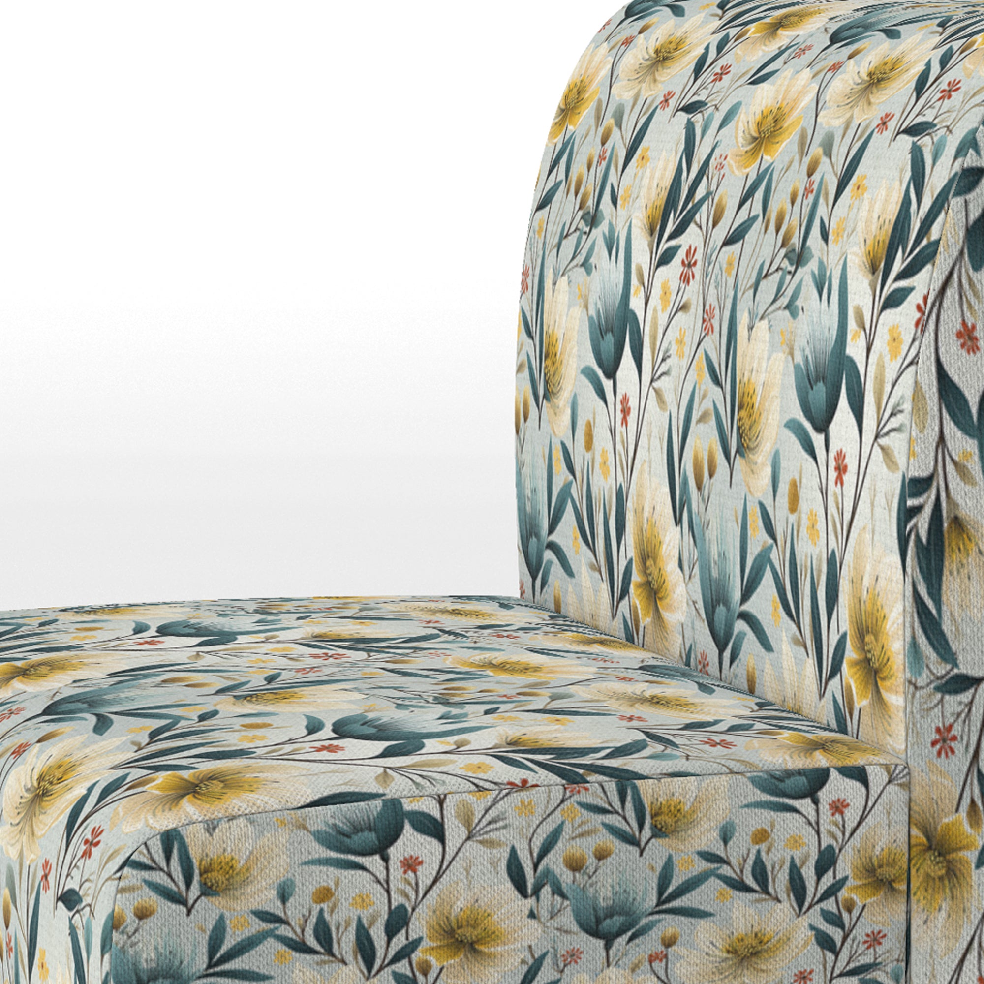 Ethereal Botanicals Peonies Pattern - Cottage Accent Slipper Chair