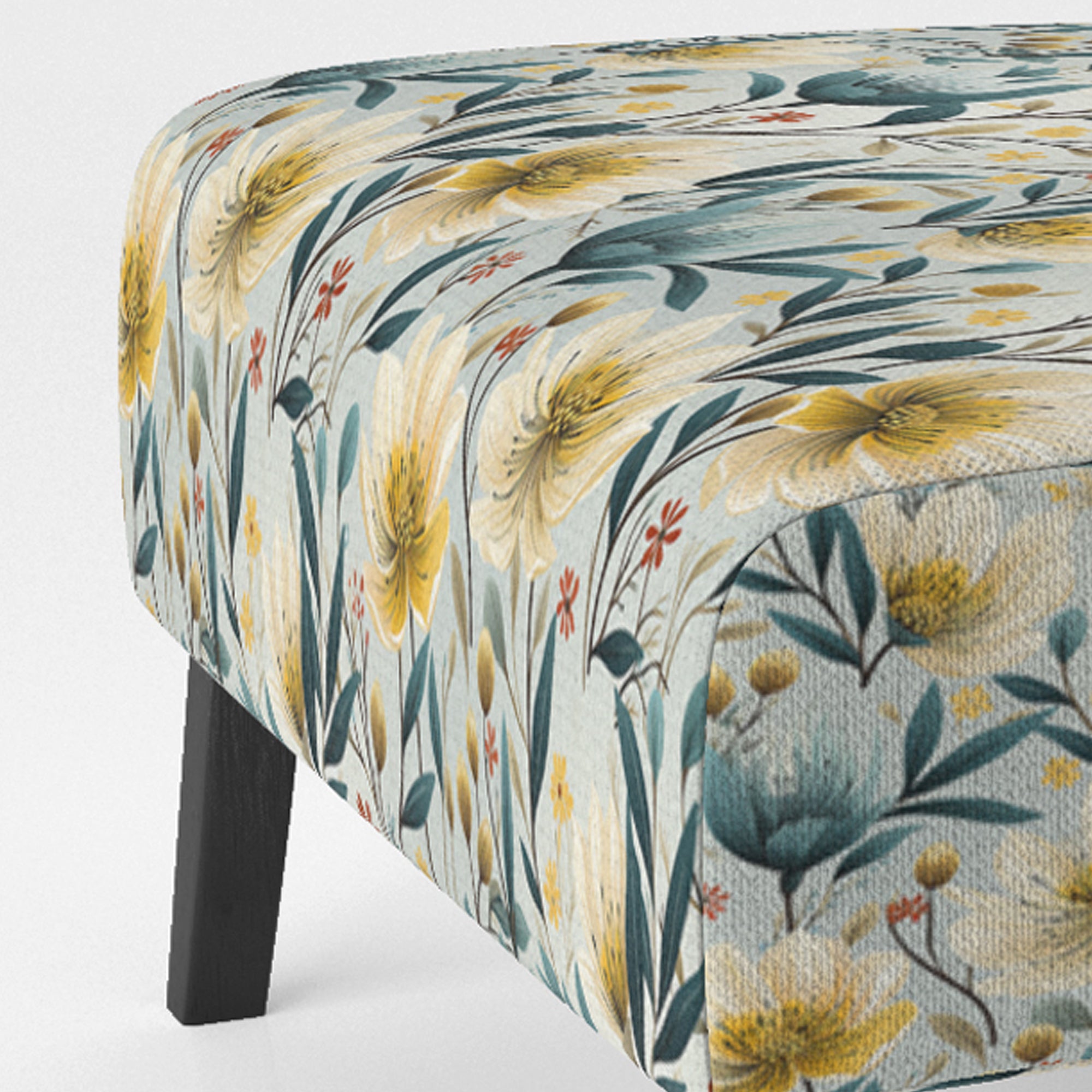 Ethereal Botanicals Peonies Pattern - Cottage Accent Slipper Chair