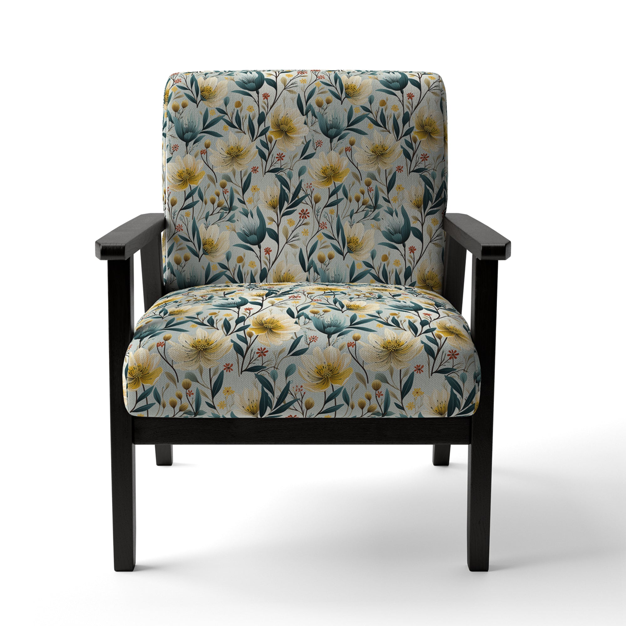 Ethereal Botanicals Peonies Pattern - Cottage Accent Slipper Chair