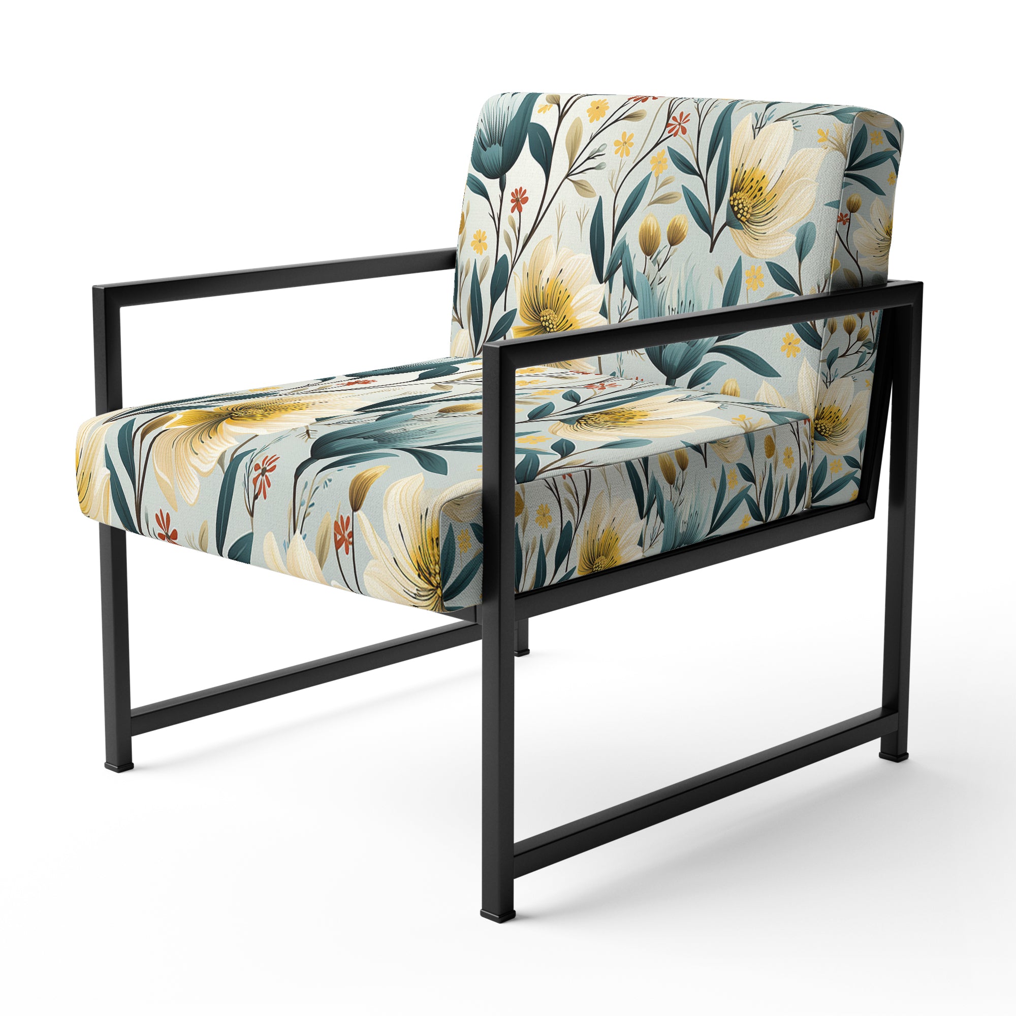 Ethereal Botanicals Peonies Pattern - Cottage Accent Slipper Chair