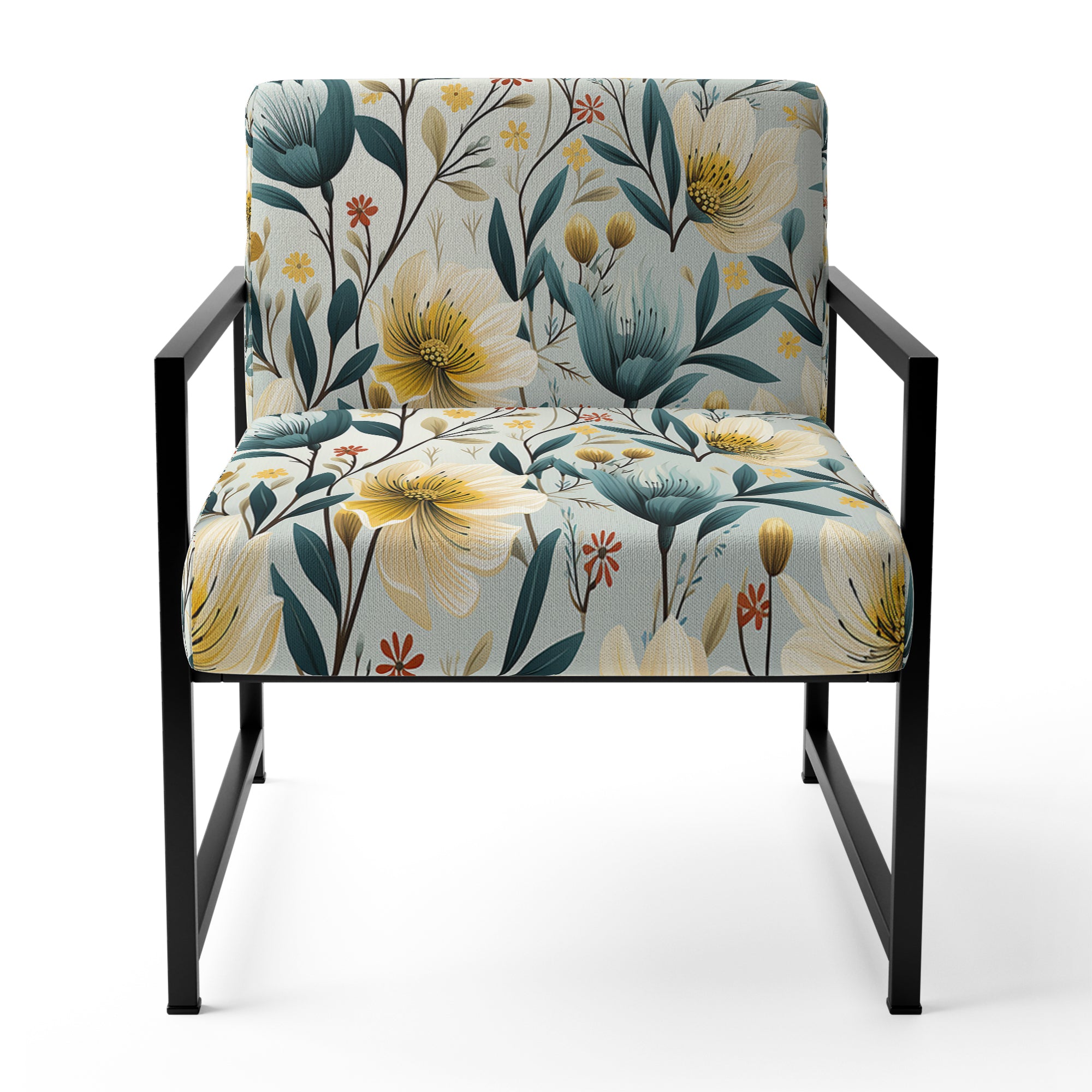 Ethereal Botanicals Peonies Pattern - Cottage Accent Slipper Chair
