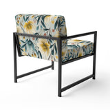 Ethereal Botanicals Peonies Pattern - Cottage Accent Slipper Chair