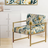 Ethereal Botanicals Peonies Pattern - Cottage Accent Slipper Chair