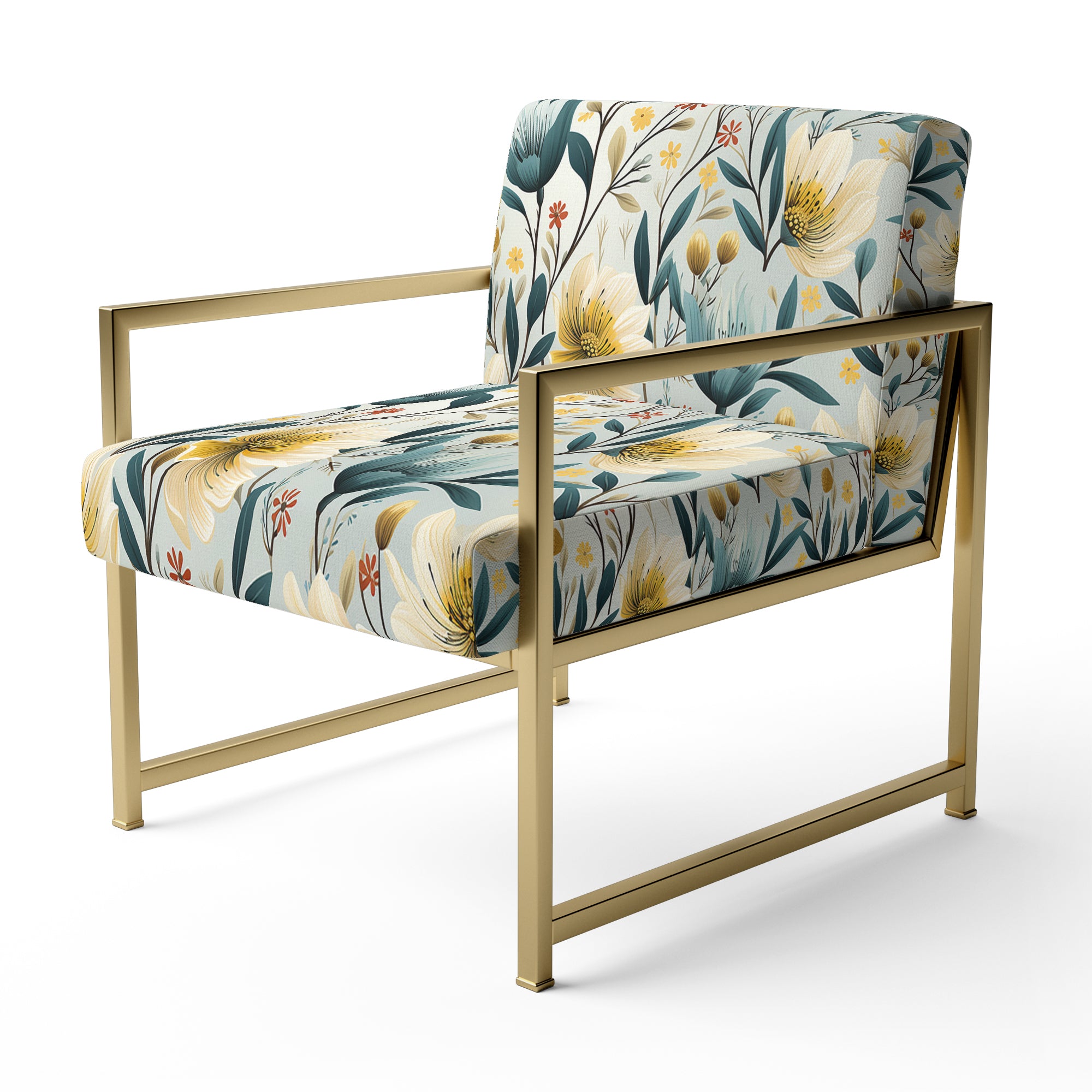 Ethereal Botanicals Peonies Pattern - Cottage Accent Slipper Chair