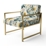 Ethereal Botanicals Peonies Pattern - Cottage Accent Slipper Chair