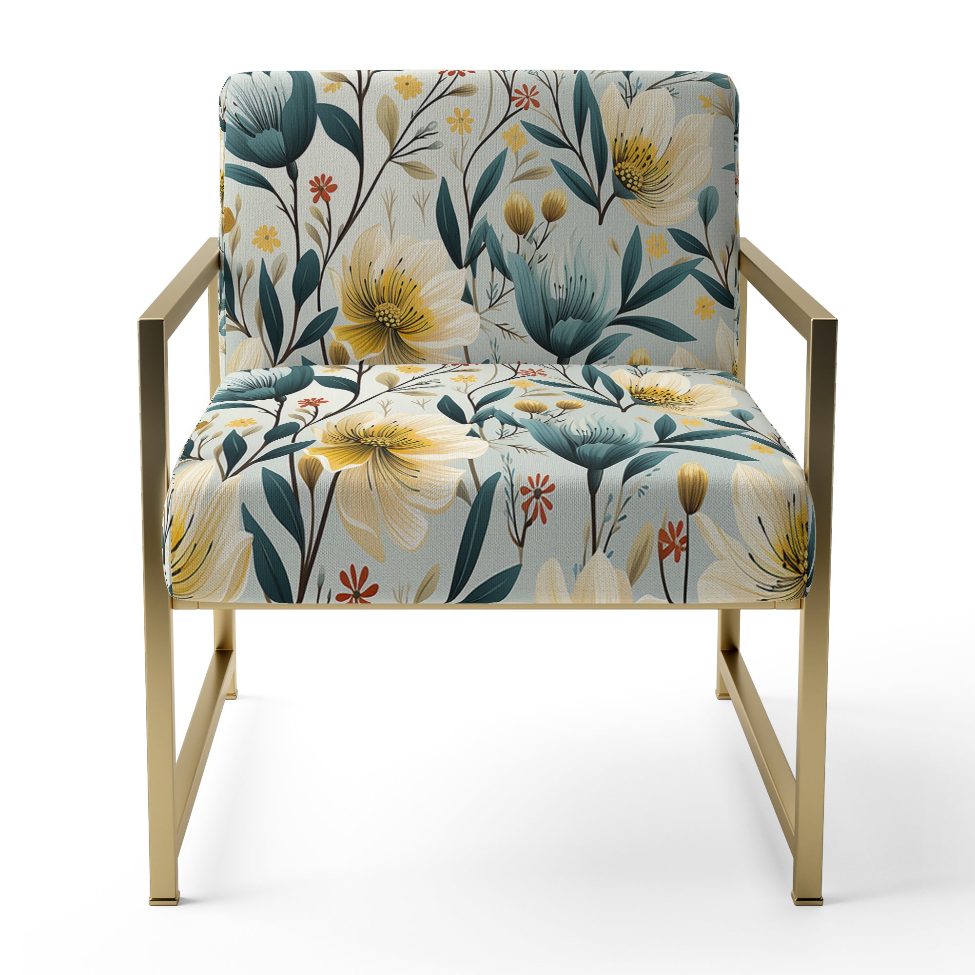 Ethereal Botanicals Peonies Pattern - Cottage Accent Slipper Chair