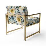 Ethereal Botanicals Peonies Pattern - Cottage Accent Slipper Chair