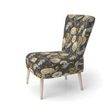 Enchanted Gardens Gold And Grey Pattern - Cottage Accent Slipper Chair