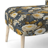 Enchanted Gardens Gold And Grey Pattern - Cottage Accent Slipper Chair