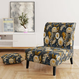 Enchanted Gardens Gold And Grey Pattern - Cottage Accent Slipper Chair