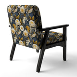 Enchanted Gardens Gold And Grey Pattern - Cottage Accent Slipper Chair