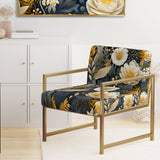 Enchanted Gardens Gold And Grey Pattern - Cottage Accent Slipper Chair