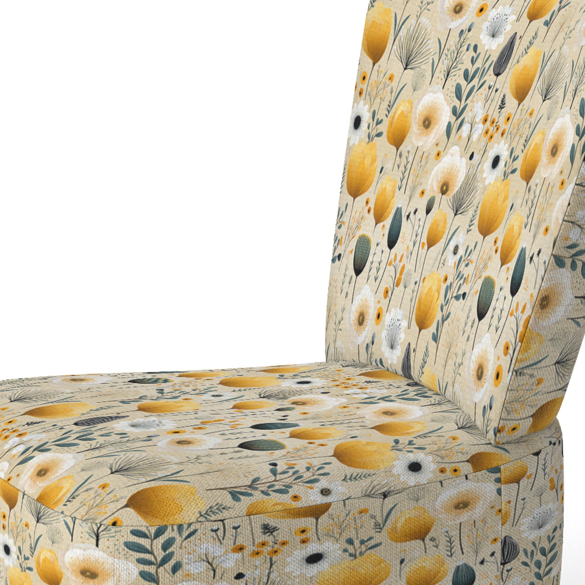 Cottage Yellow And Beige Garden Grace - Cottage Accent Side Chair