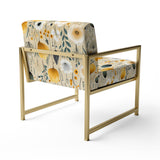 Cottage Yellow And Beige Garden Grace - Cottage Accent Side Chair