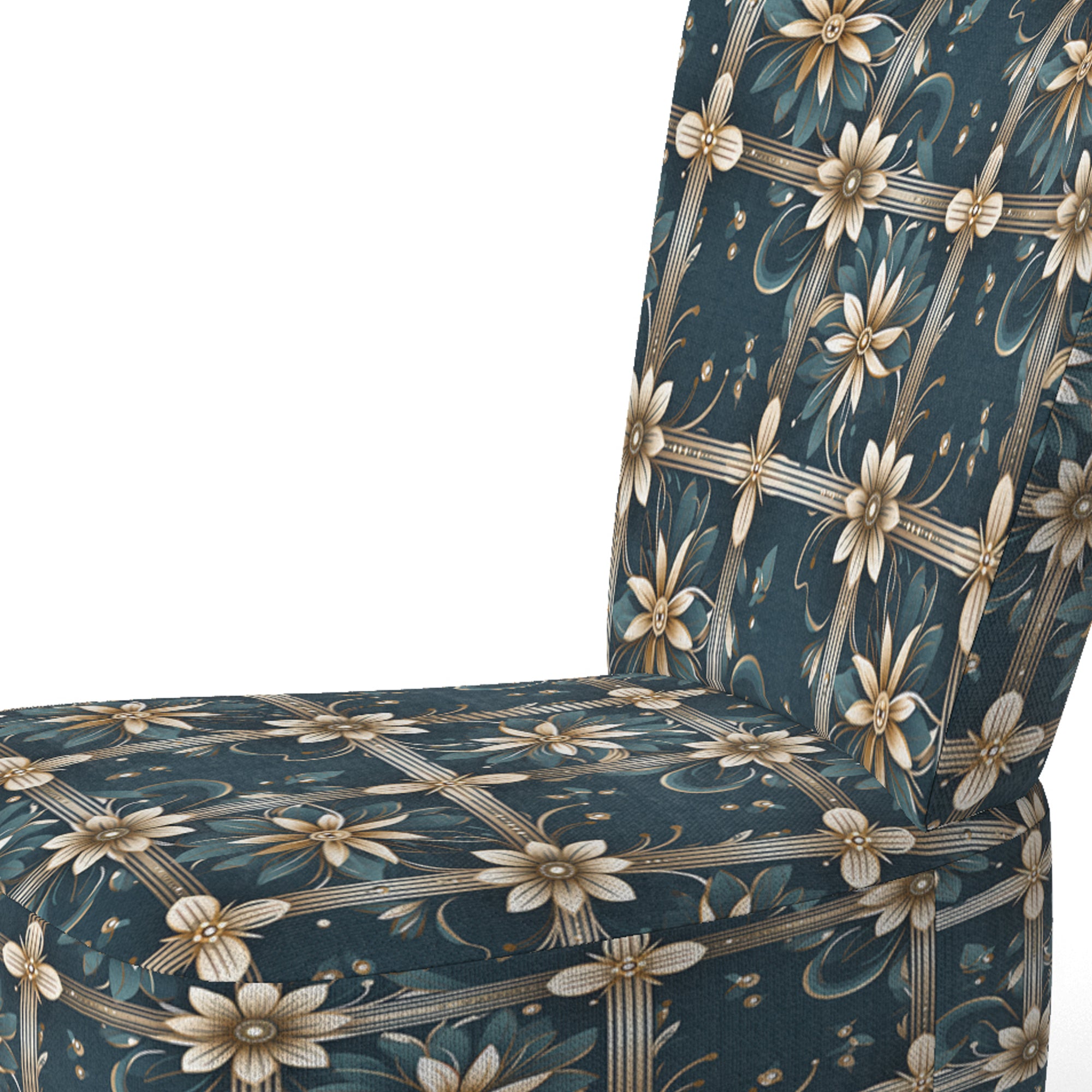 Gold Victorian Ornate Floral Elegance - Upholstered Modern Accent Chairs