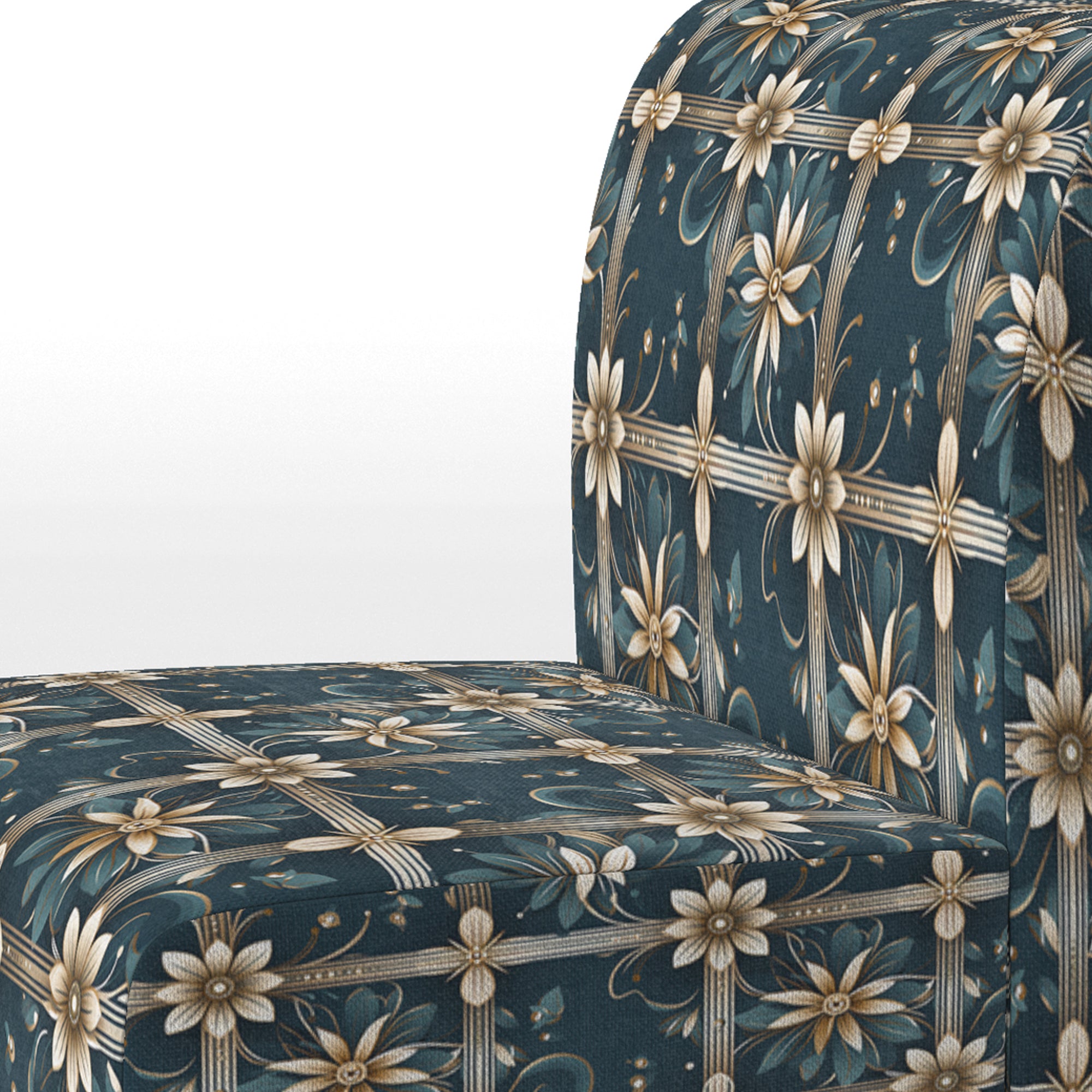 Gold Victorian Ornate Floral Elegance - Upholstered Modern Accent Chairs