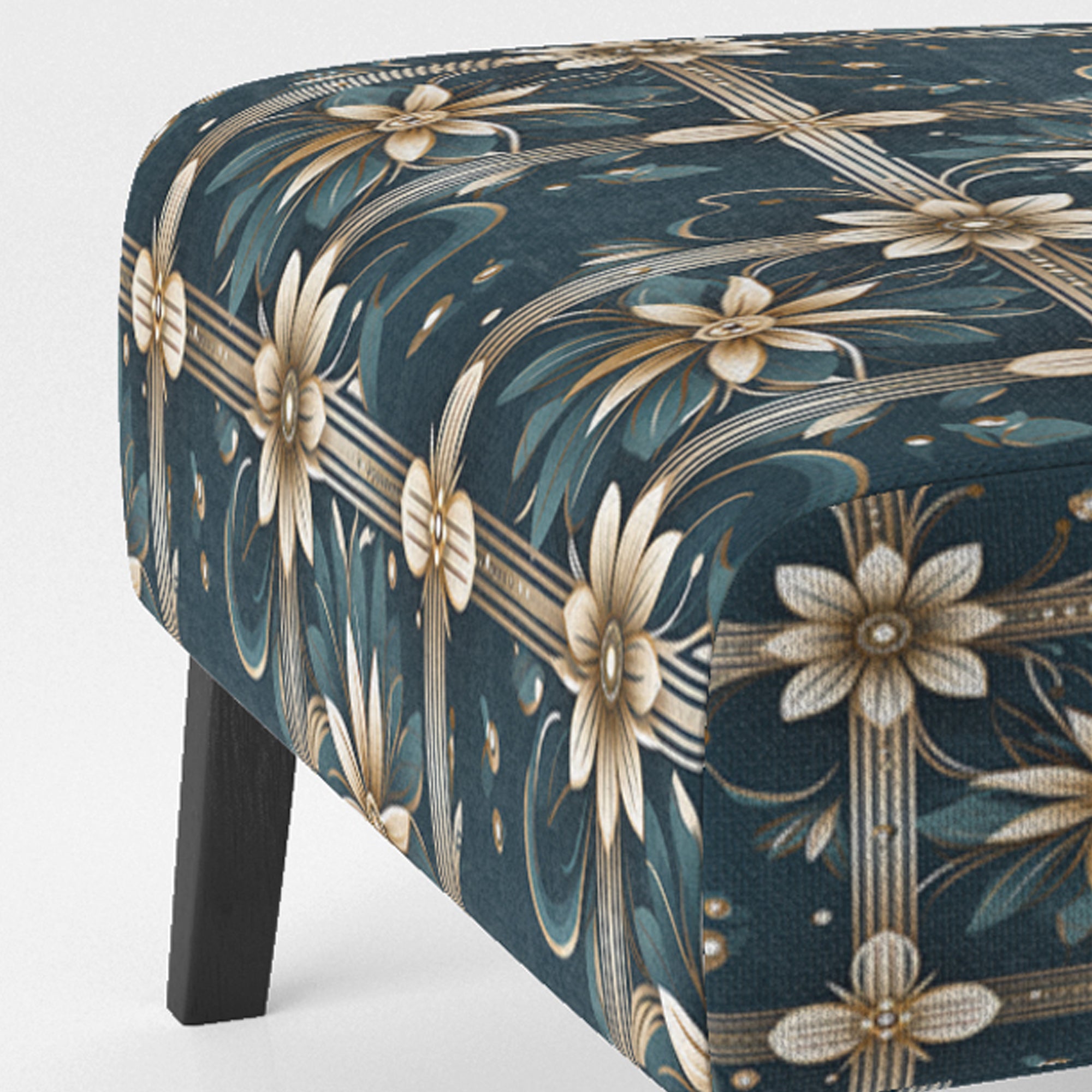 Gold Victorian Ornate Floral Elegance - Upholstered Modern Accent Chairs