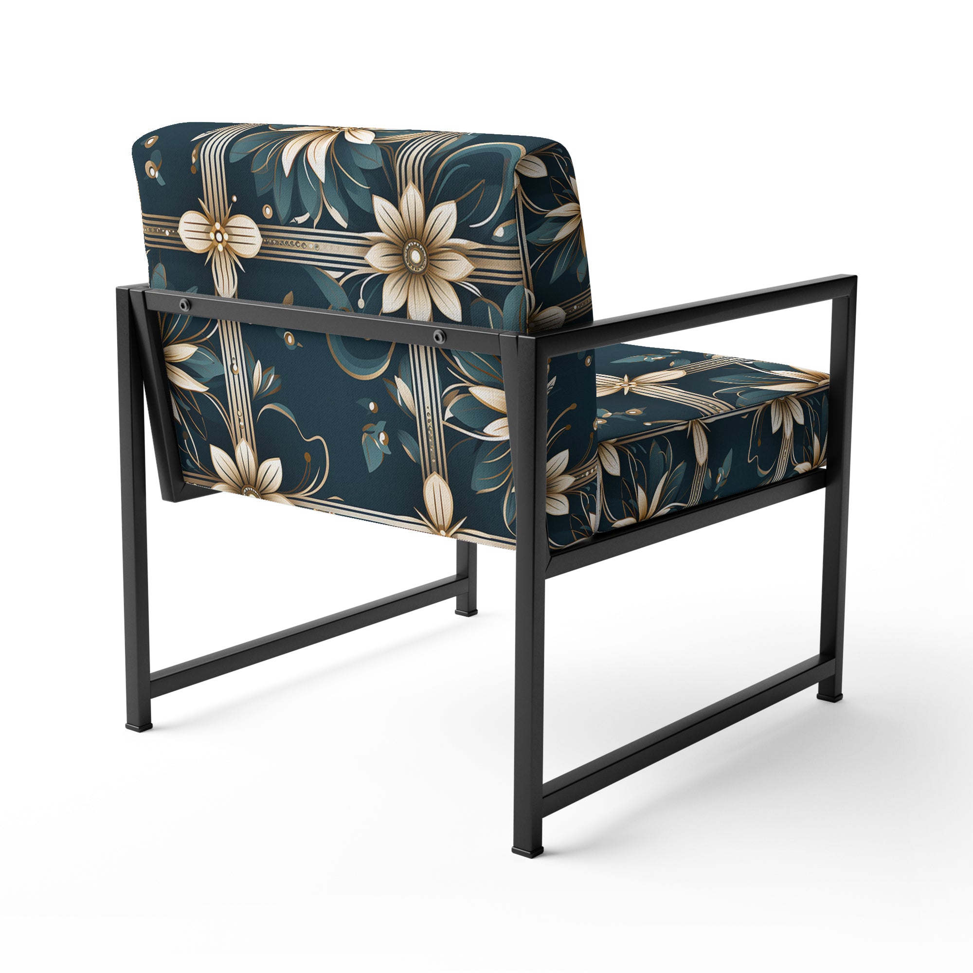 Gold Victorian Ornate Floral Elegance - Upholstered Modern Accent Chairs