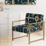 Gold Victorian Ornate Floral Elegance - Upholstered Modern Accent Chairs