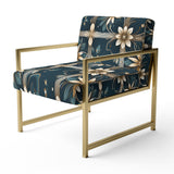 Gold Victorian Ornate Floral Elegance - Upholstered Modern Accent Chairs