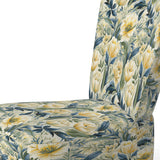 Yellow And Green Botanical Ikat Haven - Cottage Accent Slipper Chair