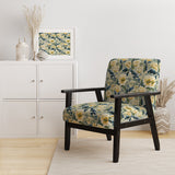 Yellow And Green Botanical Ikat Haven - Cottage Accent Slipper Chair