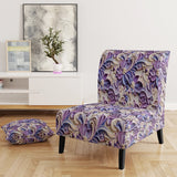 Purple Lavender Persian Paisleys- Upholstered Accent Chair