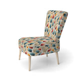 Teal And Beige Botanical Harmony - Bohemian Arm Chair
