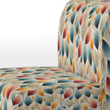 Teal And Beige Botanical Harmony - Bohemian Arm Chair