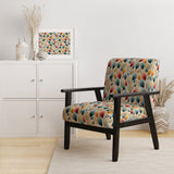 Teal And Beige Botanical Harmony - Bohemian Arm Chair