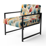 Teal And Beige Botanical Harmony - Bohemian Arm Chair