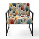 Teal And Beige Botanical Harmony - Bohemian Arm Chair
