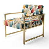 Teal And Beige Botanical Harmony - Bohemian Arm Chair