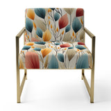 Teal And Beige Botanical Harmony - Bohemian Arm Chair