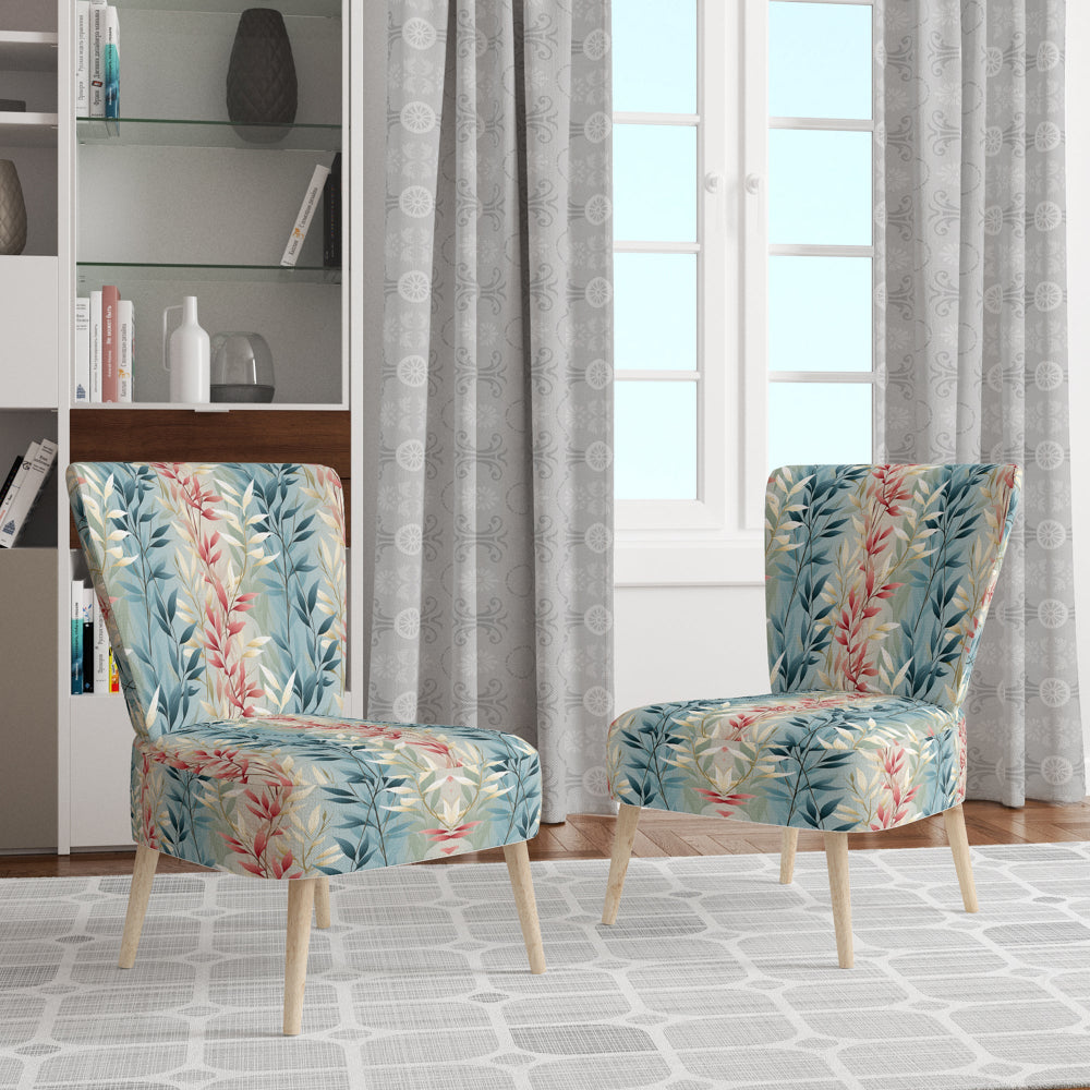 Natures Botanical Ferns Jungle Harmony - Bohemian Accent Slipper Chair