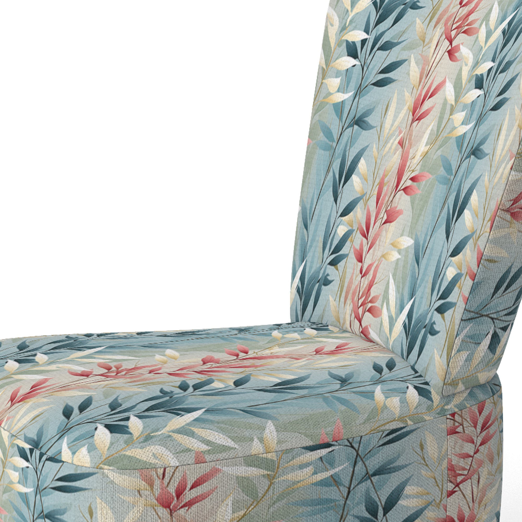 Natures Botanical Ferns Jungle Harmony - Bohemian Accent Slipper Chair