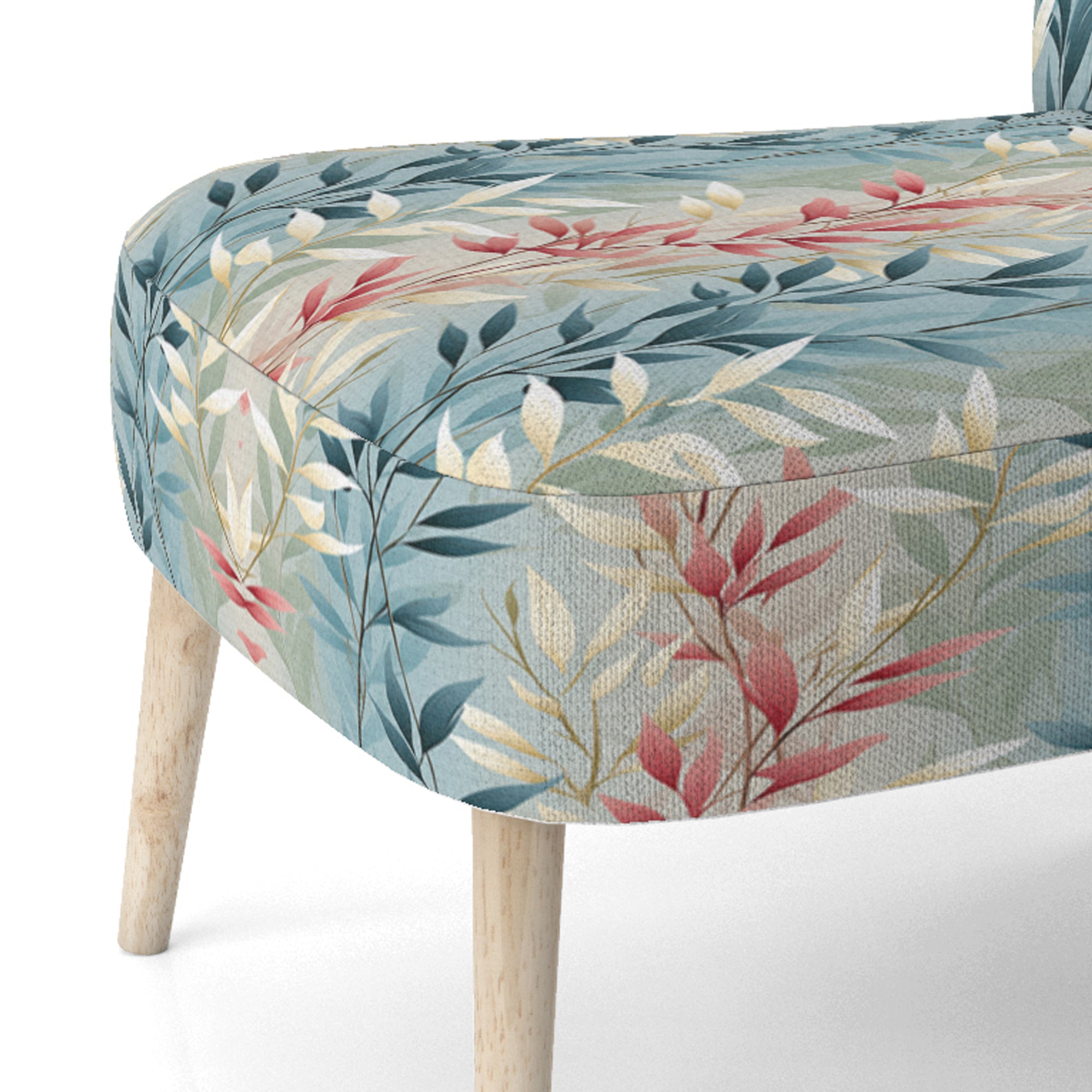 Natures Botanical Ferns Jungle Harmony - Bohemian Accent Slipper Chair