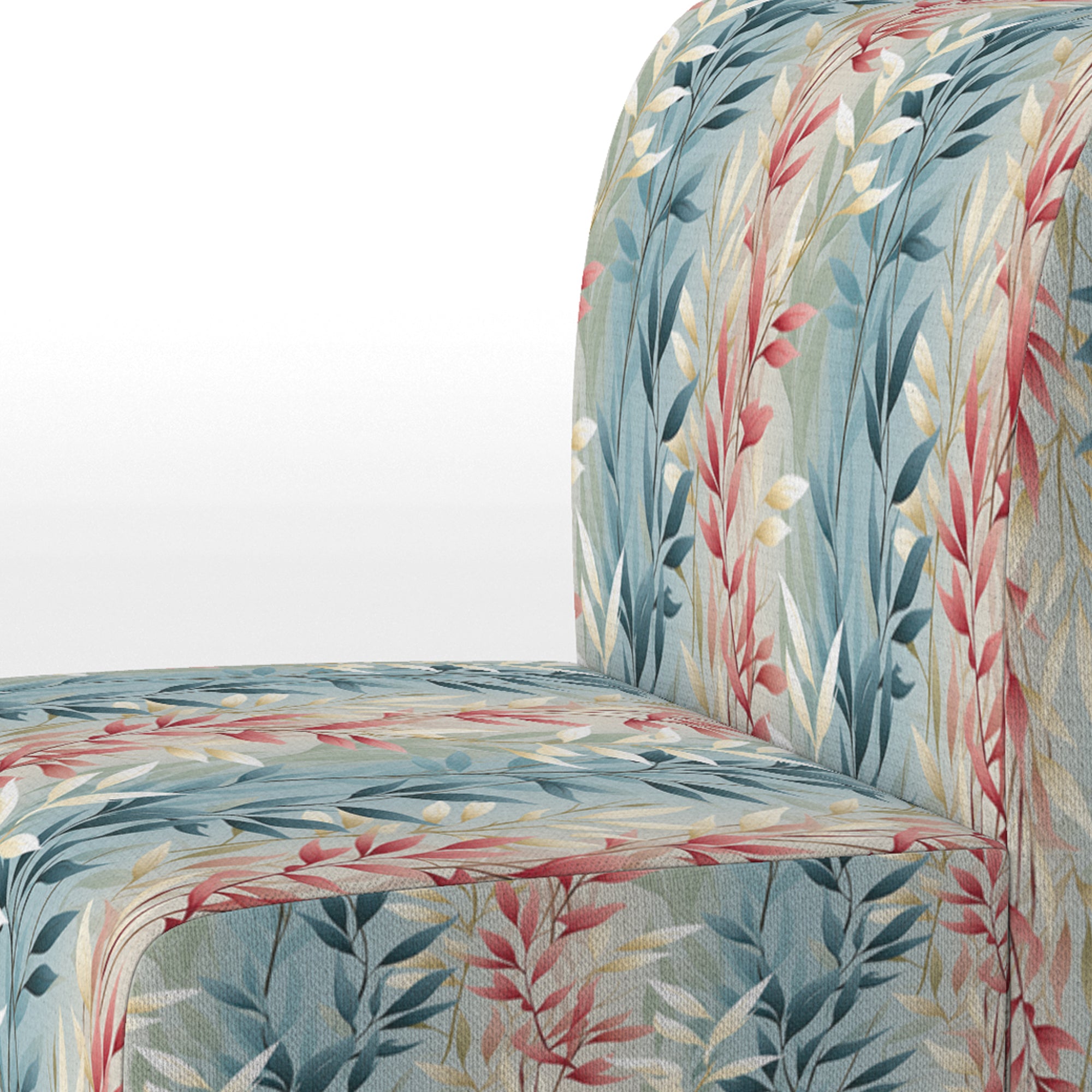 Natures Botanical Ferns Jungle Harmony - Bohemian Accent Slipper Chair