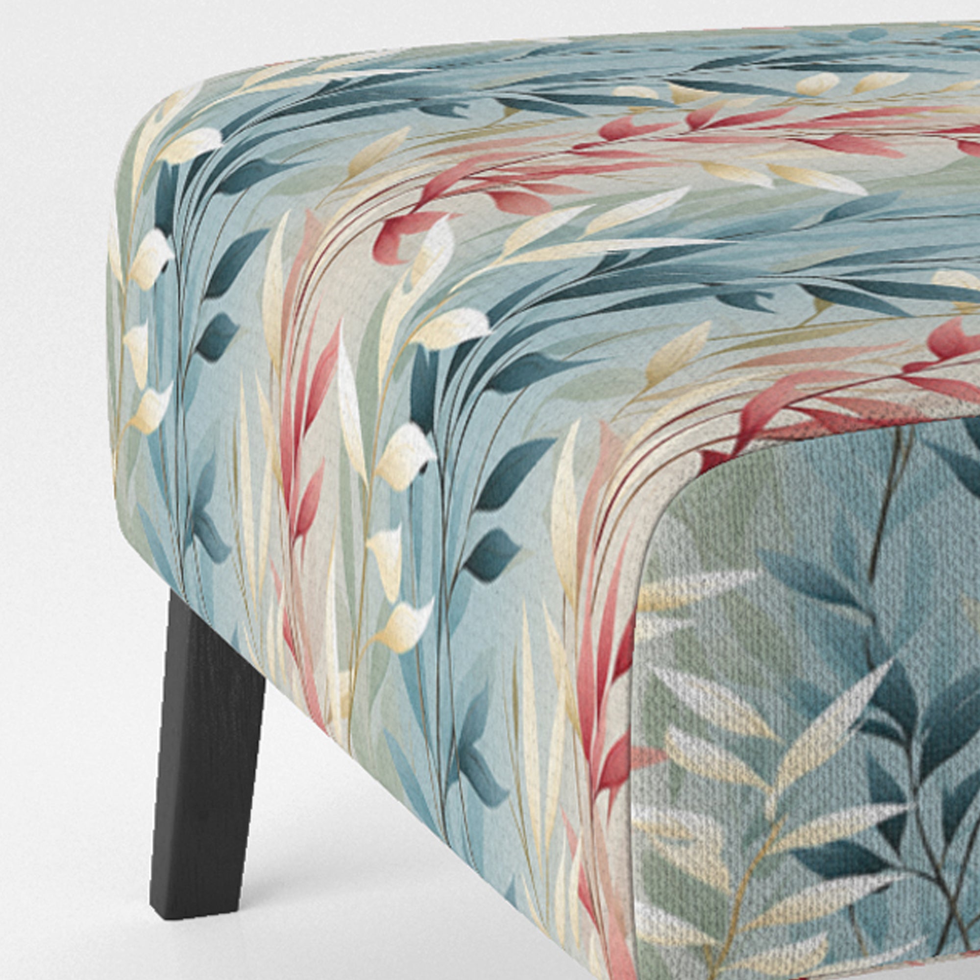 Natures Botanical Ferns Jungle Harmony - Bohemian Accent Slipper Chair