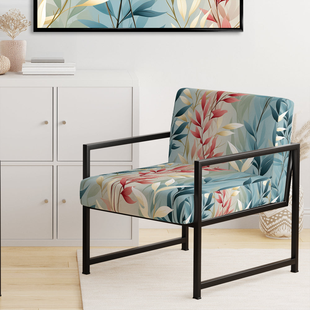 Natures Botanical Ferns Jungle Harmony - Bohemian Accent Slipper Chair