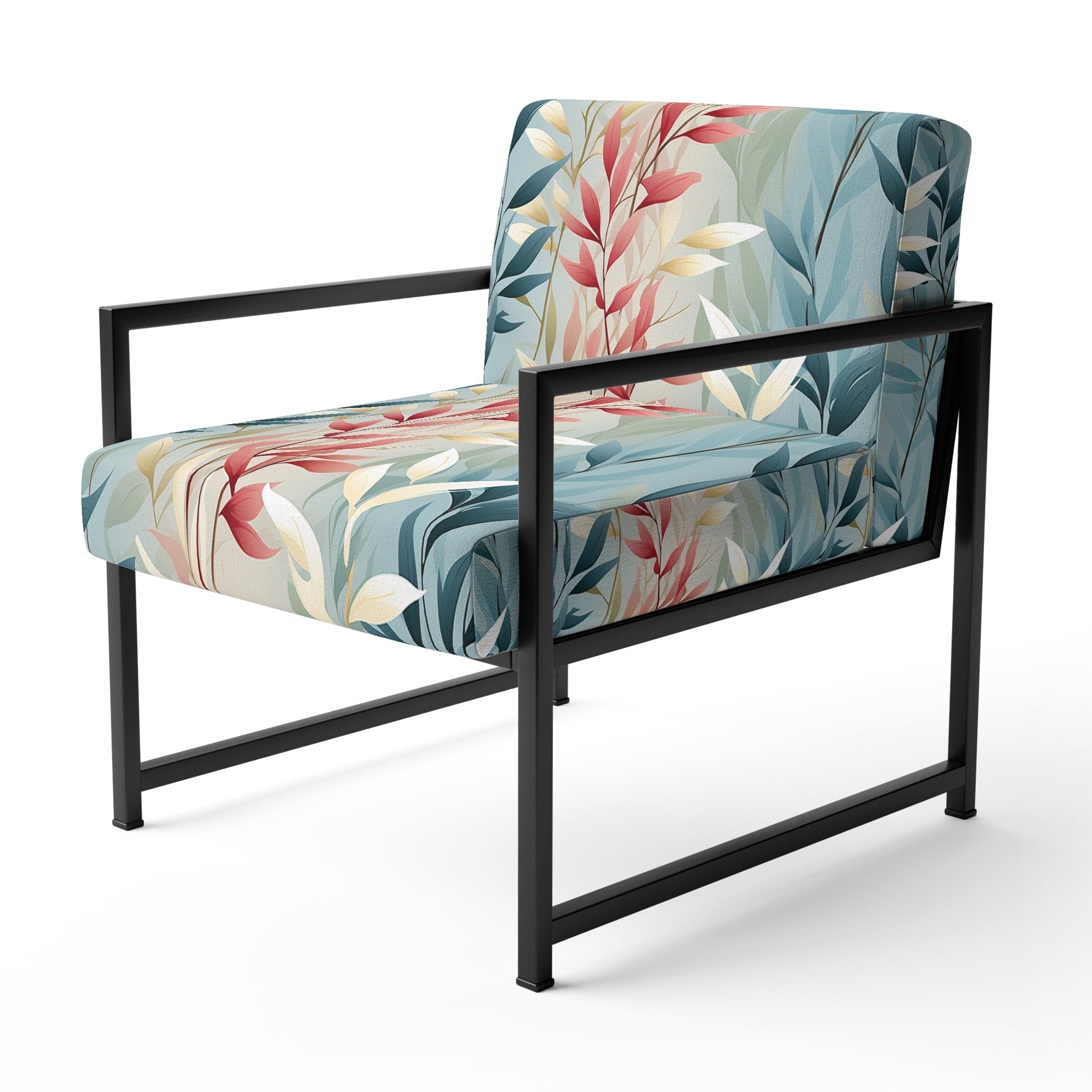 Natures Botanical Ferns Jungle Harmony - Bohemian Accent Slipper Chair