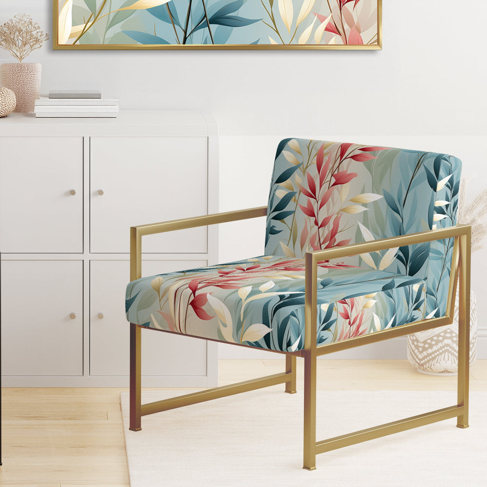 Natures Botanical Ferns Jungle Harmony - Bohemian Accent Slipper Chair