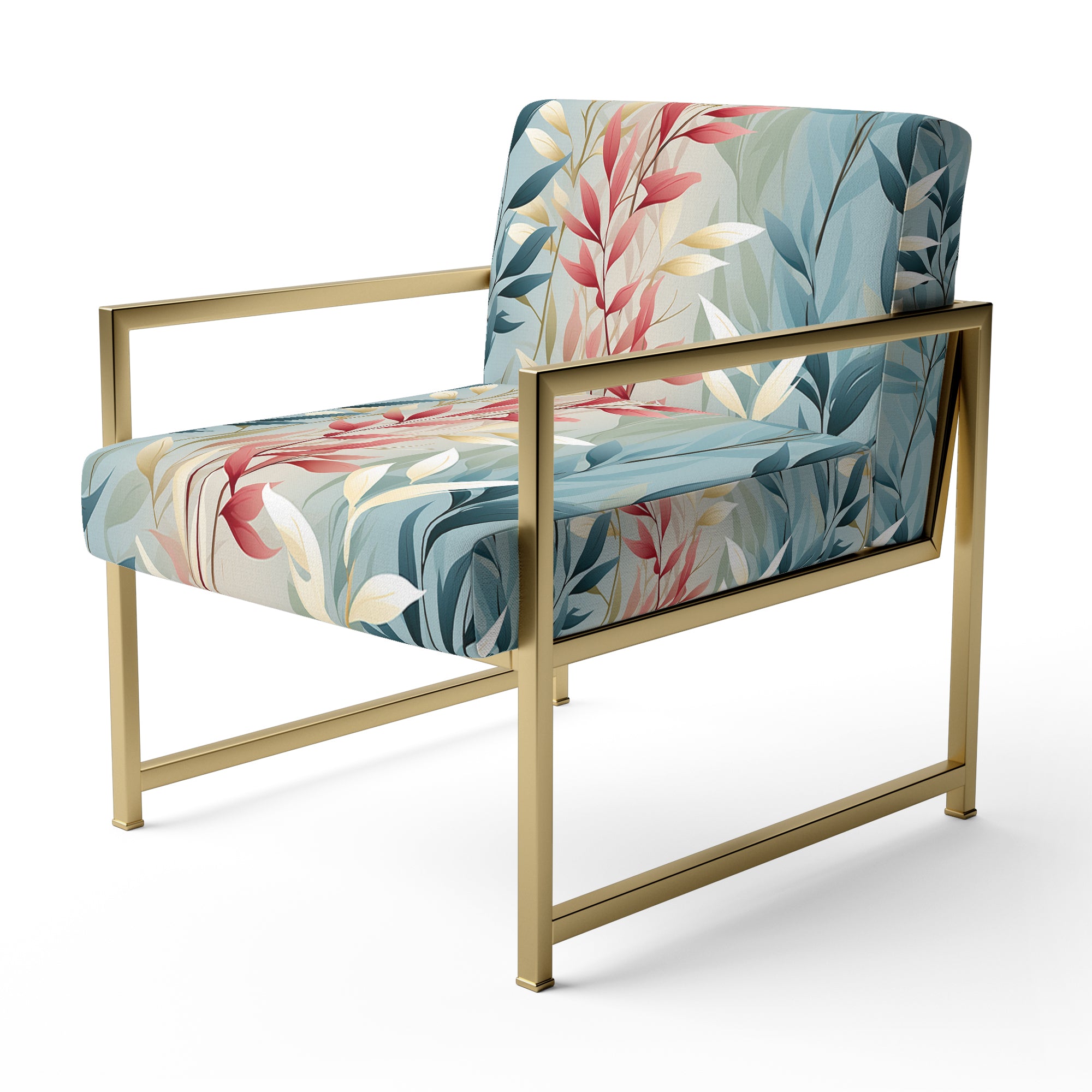 Natures Botanical Ferns Jungle Harmony - Bohemian Accent Slipper Chair