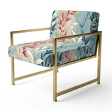 Natures Botanical Ferns Jungle Harmony - Bohemian Accent Slipper Chair