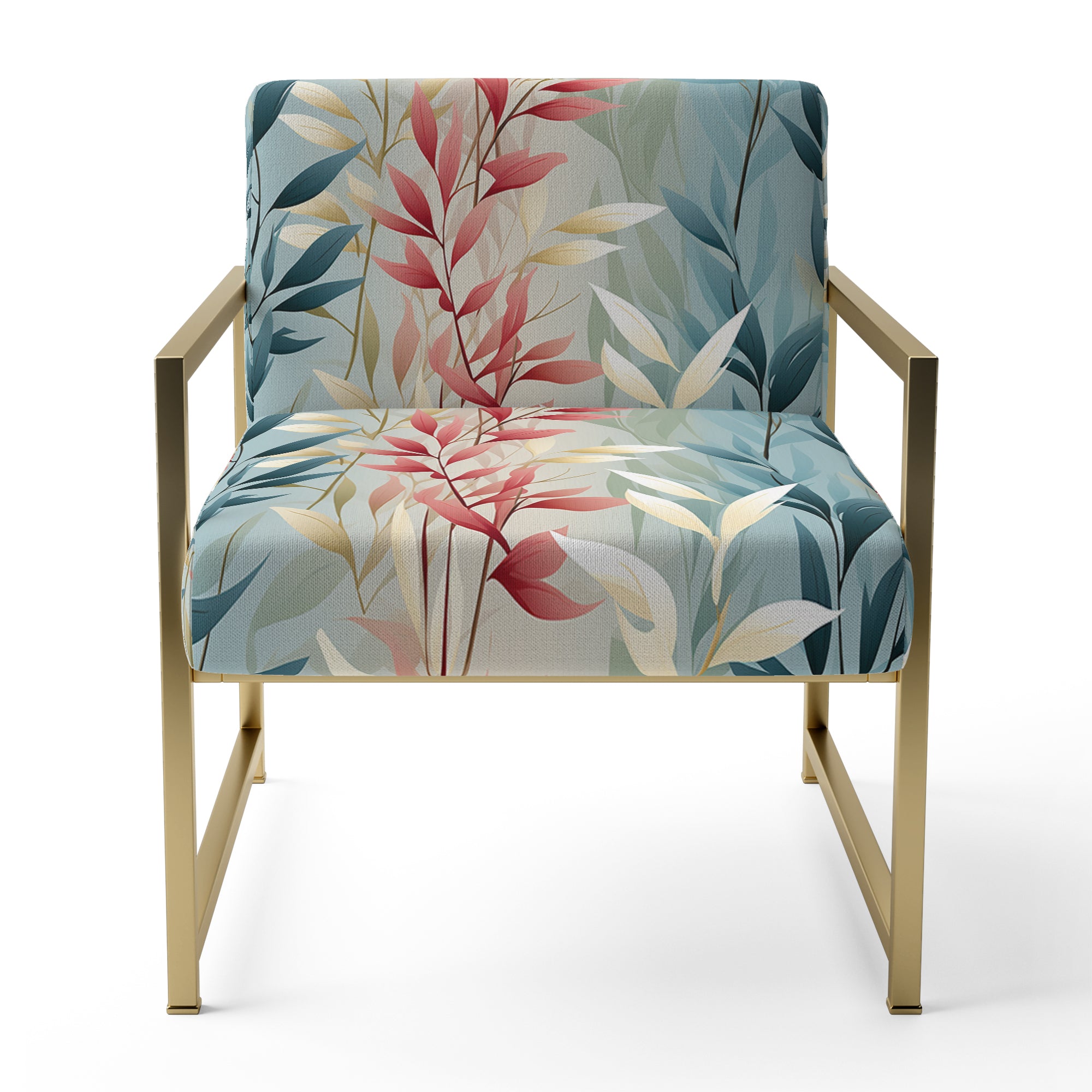 Natures Botanical Ferns Jungle Harmony - Bohemian Accent Slipper Chair