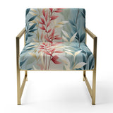 Natures Botanical Ferns Jungle Harmony - Bohemian Accent Slipper Chair