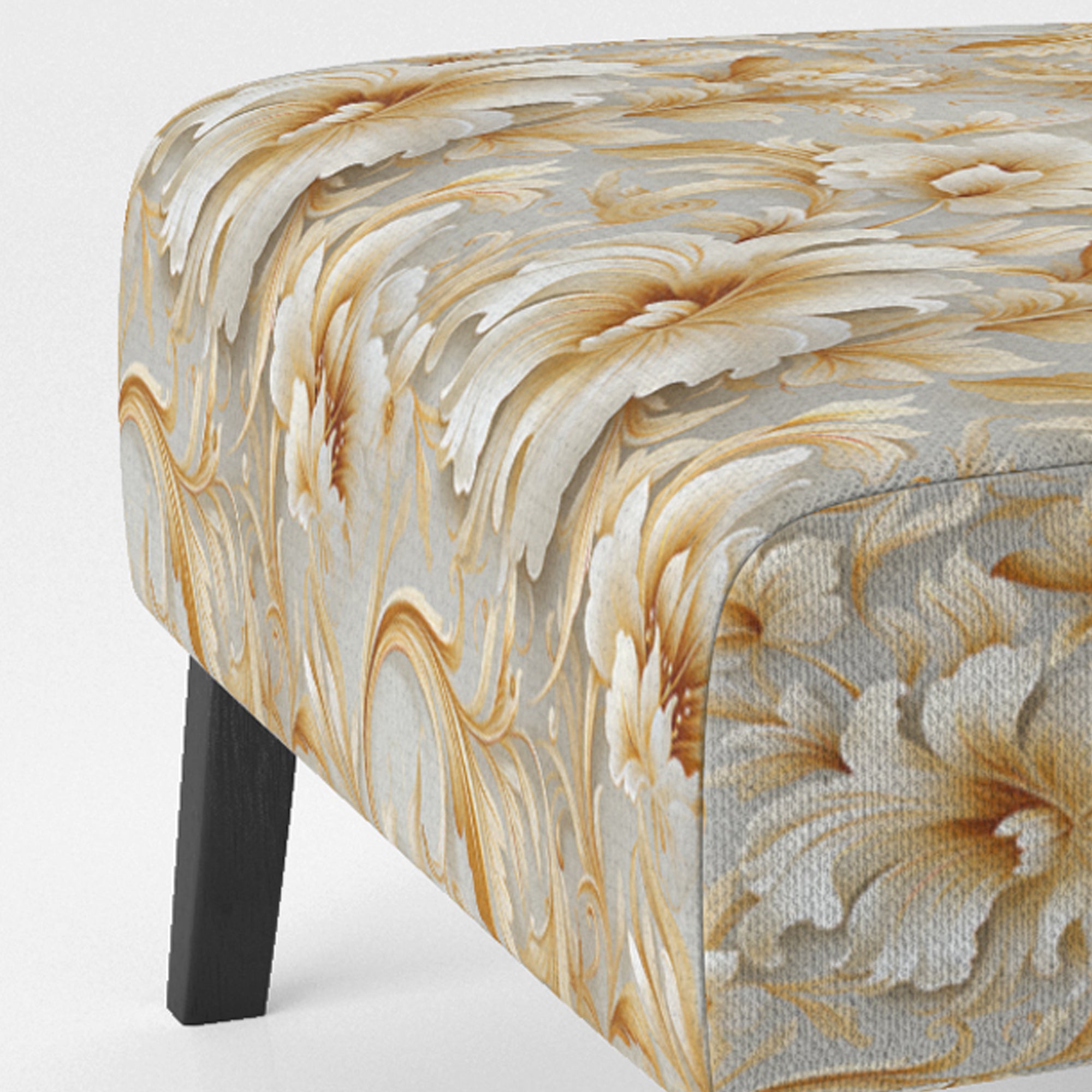 Royal Gold And White Floral Elegant Garden - Cottage Accent Slipper Chair